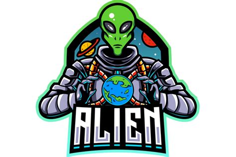 Alien Esport Mascot Logo Design By Visink Thehungryjpeg