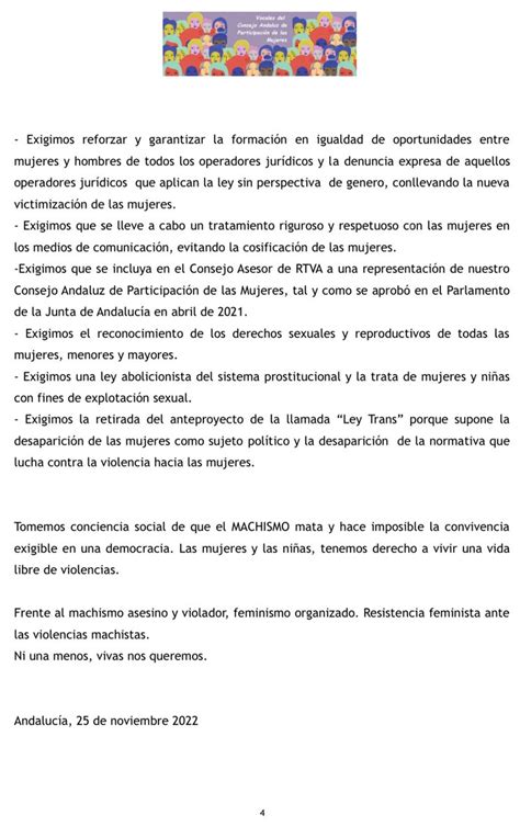 Consejo Andaluz De Participaci N De Las Mujeres On Twitter Esperamos