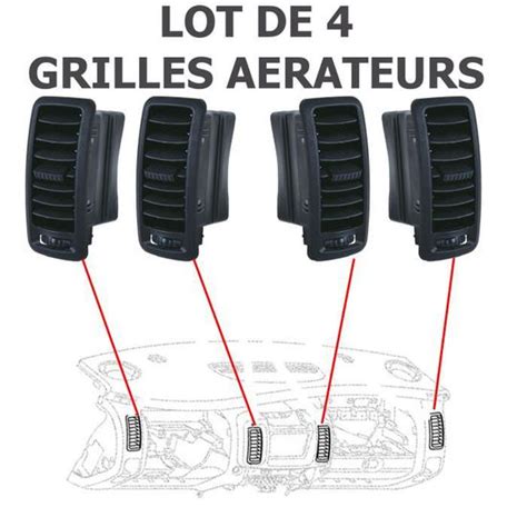 4 Grilles De Ventilation Bouche D Air Aeration Avant Gauche Droite