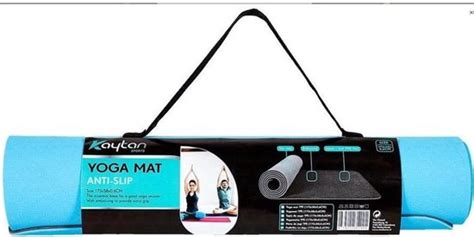 Kaytan Anti Slip Yoga Mat Aquablauw Inclusief Draagriem 59 X 174