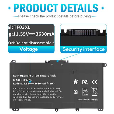 TF03XL Laptop Battery For HP Pavilion 15 CC 15 CD 17 AR050WM 920070 855