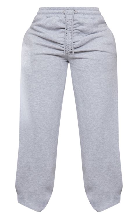 Shape Grey Shape Marl Ruched Waist Wide Leg Sweatpants Prettylittlething Sa