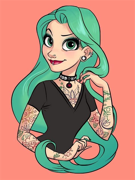 2017 Trend Disney Tattoo Look Human Draws Punk Princesses