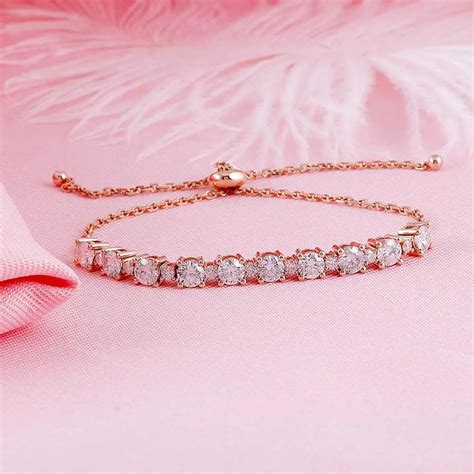 18k Rose Gold Tennis Moissanite Bracelet 2 8ctw Moissanite Engagement