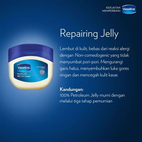 Vaseline Repairing PETROLEUM JELLY Original Original 100 Pure 50ml