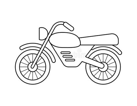 Motorcycle Outline for Coloring Book Template, Motorcycle Illustration ...