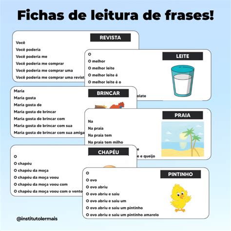 Fichas de fluência de leitura Instituto Ler