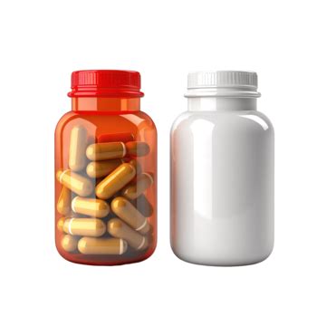 Medicine Pill Capsule With Plastic Bottle 3d Render Illustration