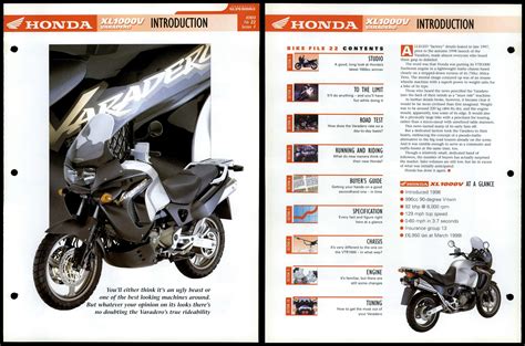 Honda XL1000V Varadero Introduction Essential Superbike Data File Page