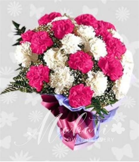 2 Dozen Pink And White Carnations