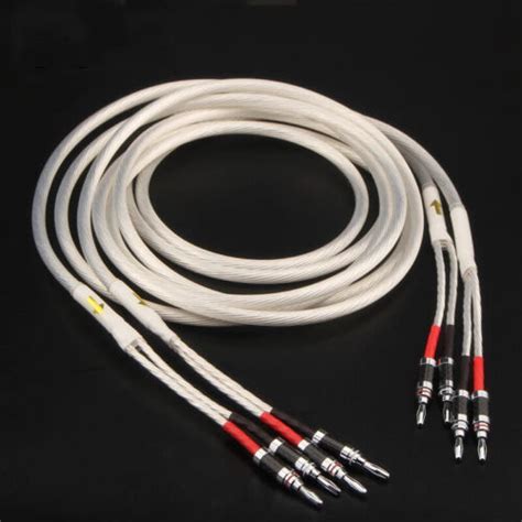 Silver Plated HIFI Speaker Cable OFC Loudspeaker Wire With Y Spade