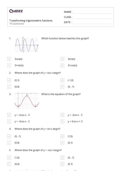 50 Trigonometric Functions Worksheets For 10th Class On Quizizz Free