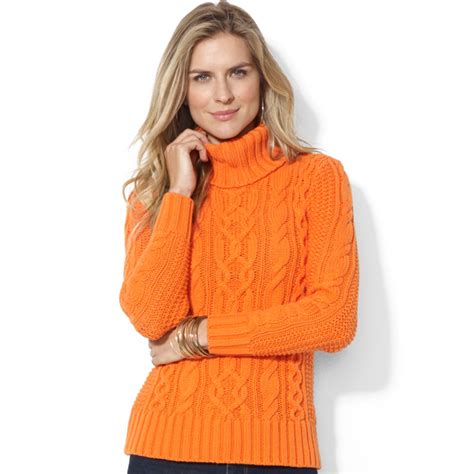 Lyst Lauren By Ralph Lauren Lauren Jeans Co Cableknit Turtleneck