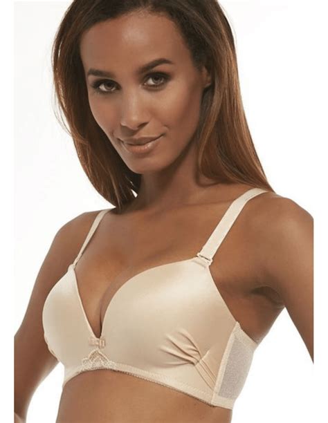 Push Up Bra With Removable Deep Neckline Straps Krisline Fortuna Beige