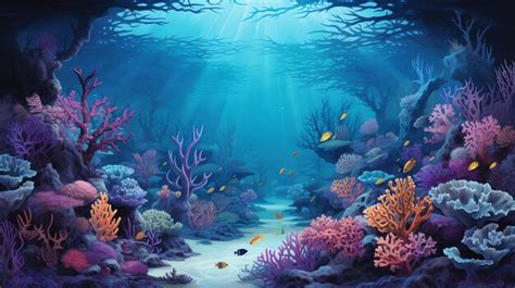 premium ai image underwater background  corals  fishes