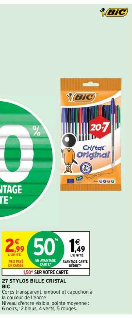 Promo 27 Stylos Bille Cristal Bic chez Intermarché iCatalogue fr