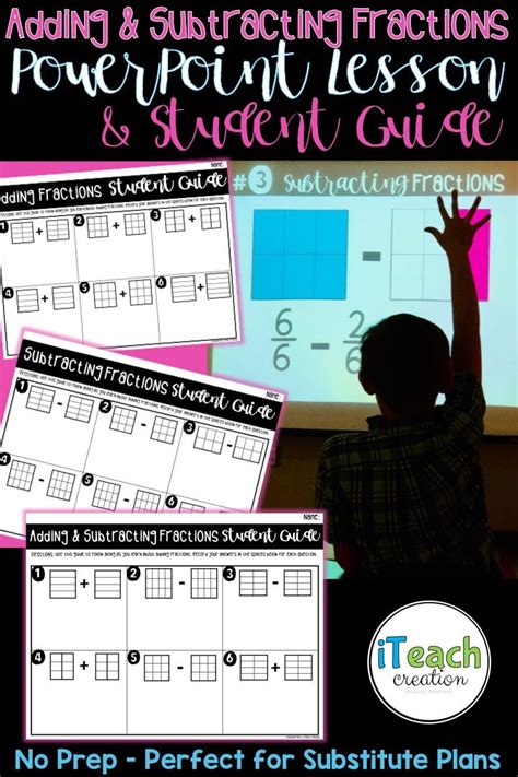 Adding And Subtracting Fractions Powerpoint Lesson And Worksheets Powerpoint Lesson Adding