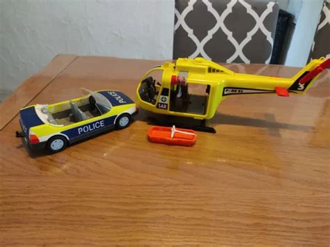 Playmobil V Hicules H Licopt Re Et Voiture De Police Incomplet Eur