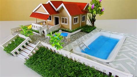 Diy Miniature Dollhouse With Swimming Pool And Garden Diy Swimming Pool Swimming Pools Doll