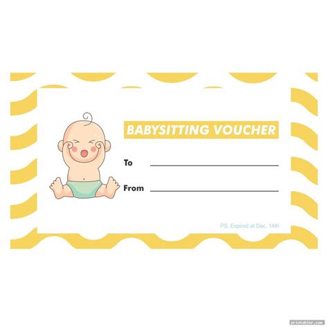 Babysitting Voucher Template