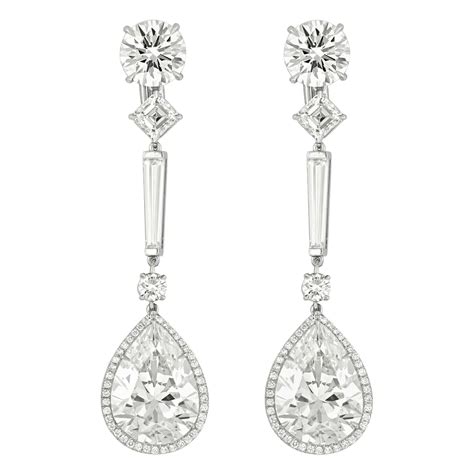 Gia Certified Carat Pear And Heart Shape Diamond Drop Earrings For