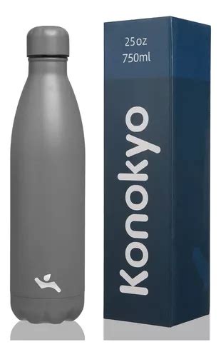 Konokyo Botellas De Agua Aisladas Onzas De Acero Inoxid Color Gris