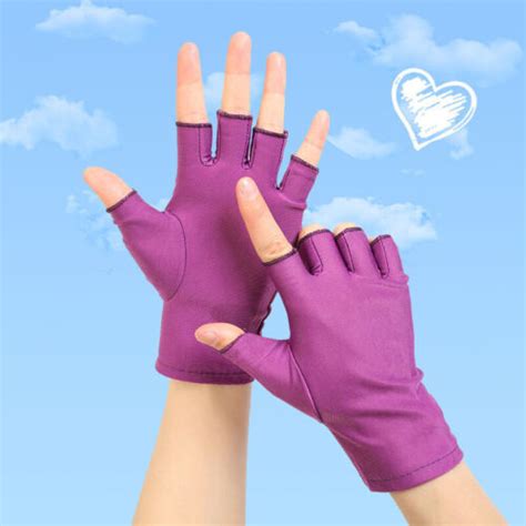 Women Fingerless Sun Protection Gloves Half Finger Sunscreen Anti Uv Gloves Soft Ebay