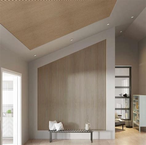 Natural Oak Veneer Surface Wall Decorative Wood Slat Acoustic Panels