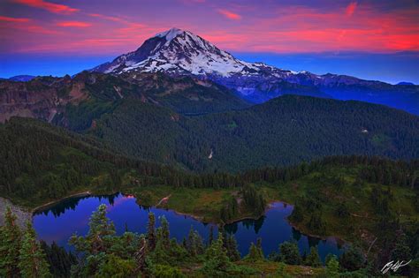 M148 Sunset Mt Rainier And Eunice Lake Washington Randall J Hodges Photography