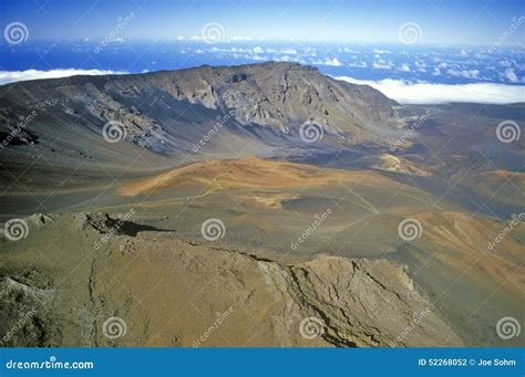 Aerial View Of Mount Haleakala Volcano, Maui, Hawaii Stock Photo ...