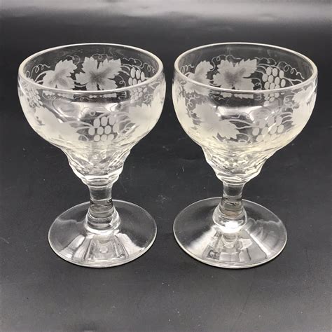 Lovely Antique Set Of Crystal Port Glasses 6 Keepsakes