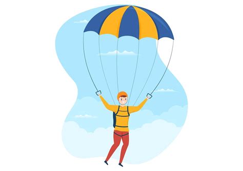 Premium Vector | Skydiving sport illustration with skydivers use ...