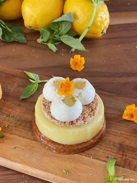 Tartes au citron basilic ganache montée au yuzu et citron vert