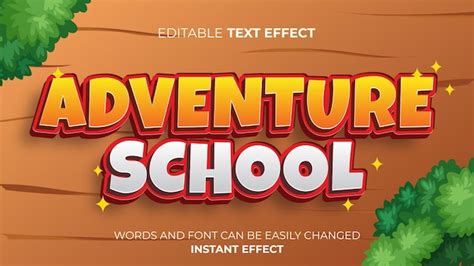 Premium Vector Adventure School Text Effect Template