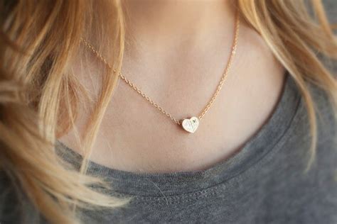 Items Similar To Tiny Heart Necklace Gold Heart Necklace Dainty Gold