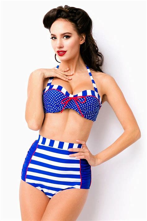 Redaktionell Entsprechend Elternteil Retro Bikini Damen High Waist