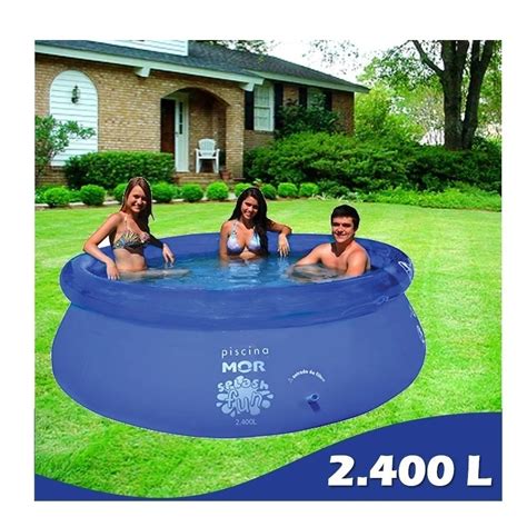 Piscina inflável 2400 litros Mor kit reparo Piscina adulto e