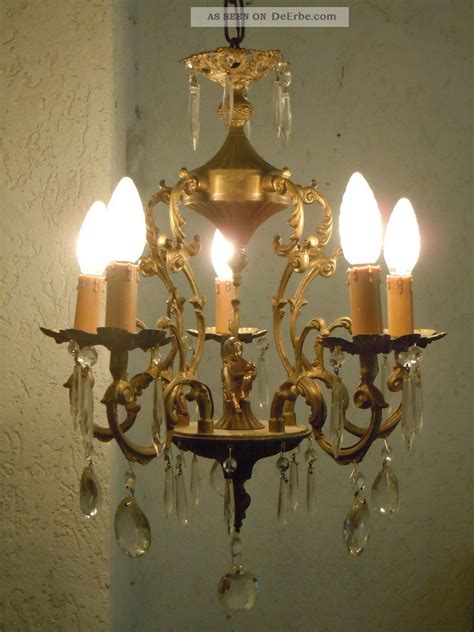 Antik Jugensstil Putte L Ster Engel Kronleuchter Chandelier Shabby