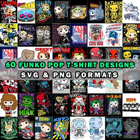 60 Funko Pop Designs, T-shirt Design Pack, Funkos Designs, Aesthetic ...