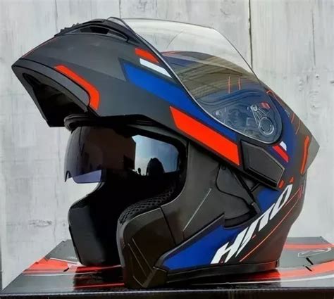 Casco Para Moto Hro Hachi Naranja Abatible Con Luz Led En Venta En Por