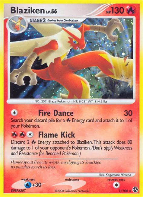 Pok Mon Diamond Pearl Great Encounters Card Blaziken Standard