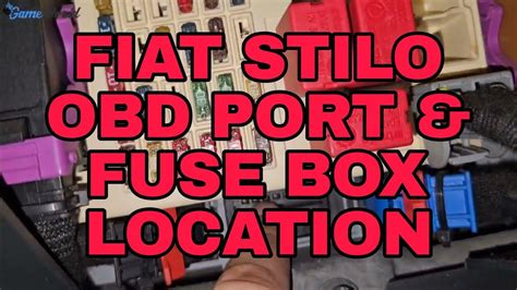 Fiat Stilo Obd Diagnostic Port Location Fuse Box Location