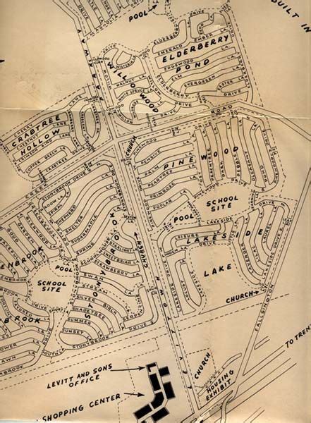 Levittown Map 1950s Levittown Suburban Map