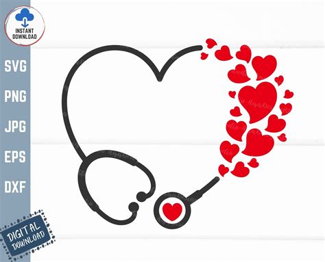 Valentine Stethoscope Svg Heart Stethoscope Svg Valentine S Day