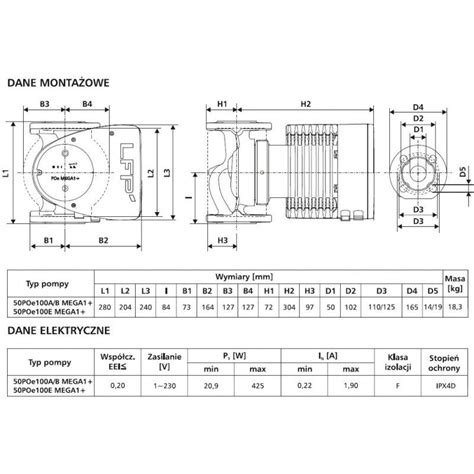 Pompa Obiegowa 50POe100A B MEGA1 LFP Leszno Hydros Pompy I Hydrofory