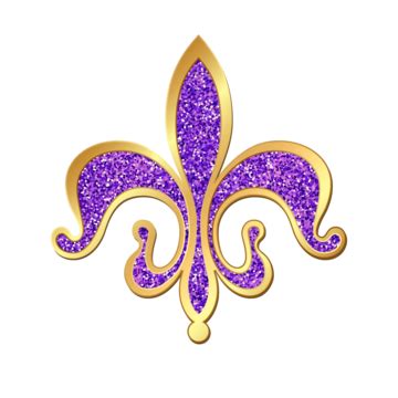 Golden And Purple Fleur De Lis Lily Ornament Golden Vector Lily