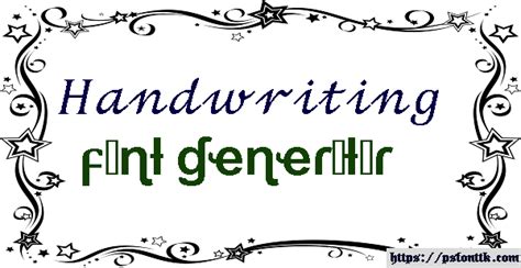 Handwriting font generator - Psfont tk