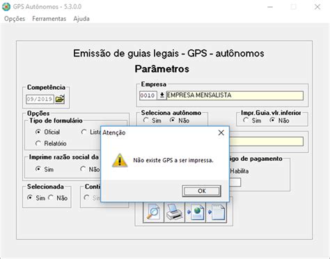 Fp Controle De Aut Nomos N O Existe Gps A Ser Impressa Ao Gerar