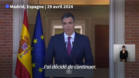 Espagne le Premier ministre Pedro Sánchez décide de rester au pouvoir