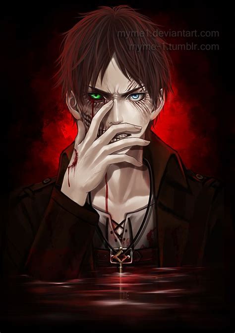 Eren Jaeger By Myme1 On Deviantart Armin Levi X Eren Anime Demon